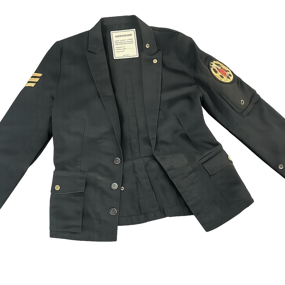 Zadig & Voltaire Virginia Grunge Womens Black Military Jacket Youth Medium